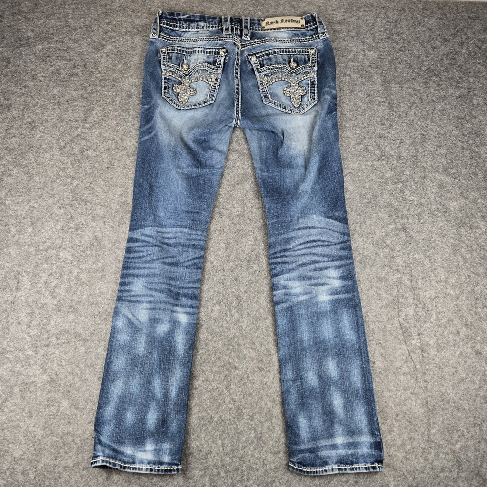 Rock Revivial BETTY Distressed Jeans 28 Patched Y2K Cowgirl Country